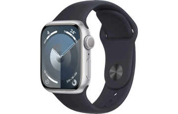 Apple Watch Series 8, Silver Aluminium Case with Midnight Sport Band